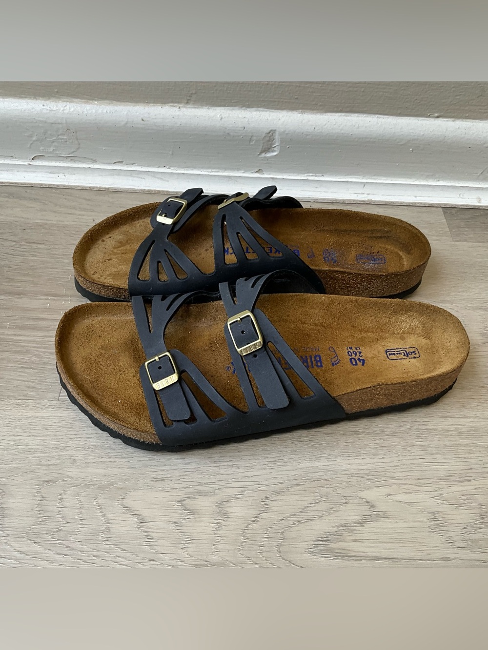 Birkenstock Black Dual-Buckle Slide Sandals